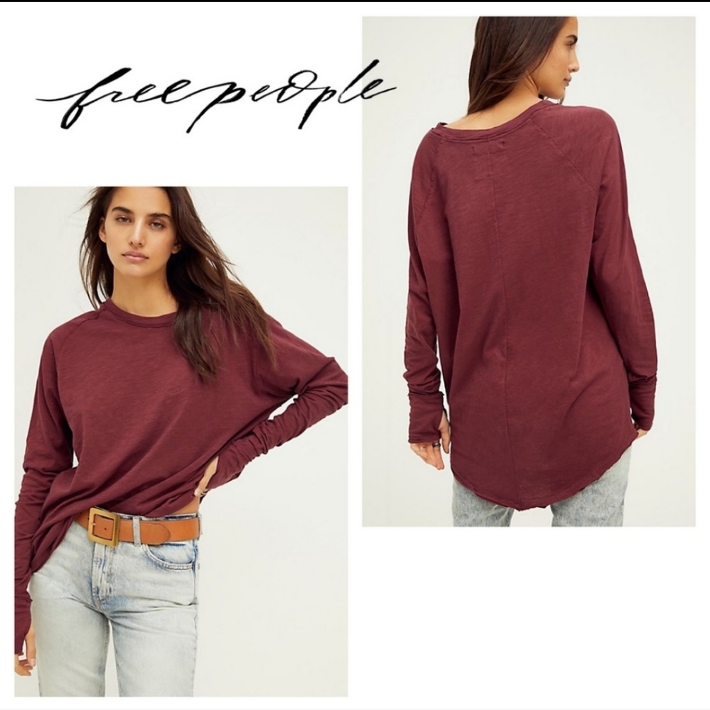 NWT Free People We The Free Oversized Arden Tunic tee Woodland NWT